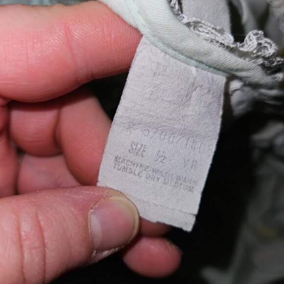 VTG Pale Green Dress Baby Girl 6 Months Embroidered Angels Cupid Valentine's Day - Picture 8 of 11